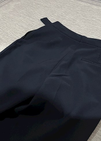 Kadın lacivert  Kumaş Pantolon Tokalı Midi - Görsel 3