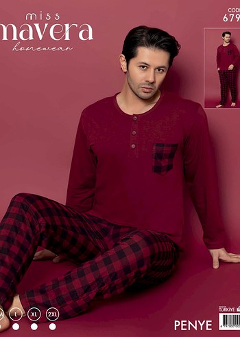 Gri Erkek Düğmeli Kareli Pijama Takımı - Görsel 10