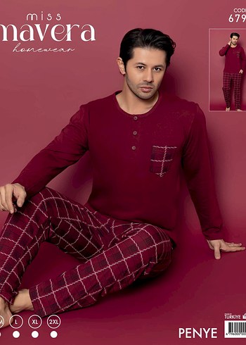 Gri Erkek Düğmeli Kareli Pijama Takımı - Görsel 14