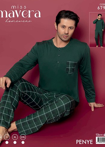 Gri Erkek Düğmeli Kareli Pijama Takımı - Görsel 8