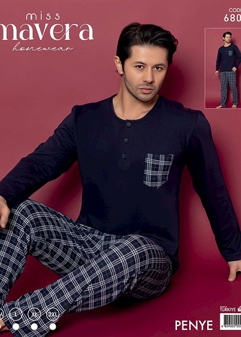 Gri Erkek Düğmeli Kareli Pijama Takımı - Görsel 16