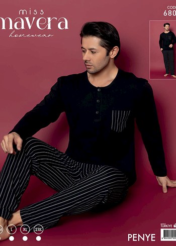 Gri Erkek Düğmeli Kareli Pijama Takımı - Görsel 5