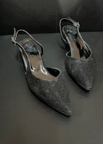 Diğer Siyah simli taş Tokalı Stiletto Kadın Ayakkabı (138)