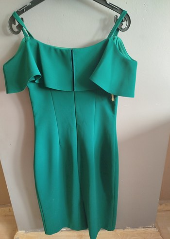 Yeşil Straplez Mini Elbise