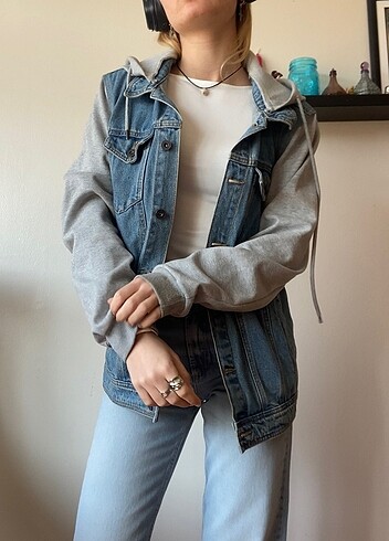 Pull and bear kapşonlu kot ceket