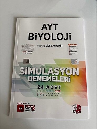 Ayt 3D yayınları Biyoloji denemesi 24 adet