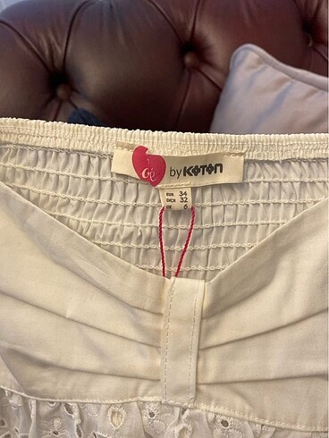 34 Beden beyaz Renk Koton crop