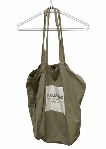 Pull and Bear Haki Kanvas Omuz Cantasi