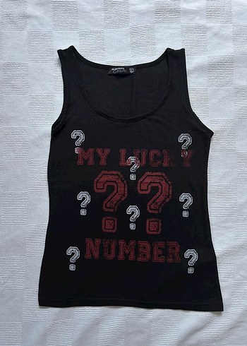 Salaş Siyah Baskılı Atlet/Bluz - Görsel 2