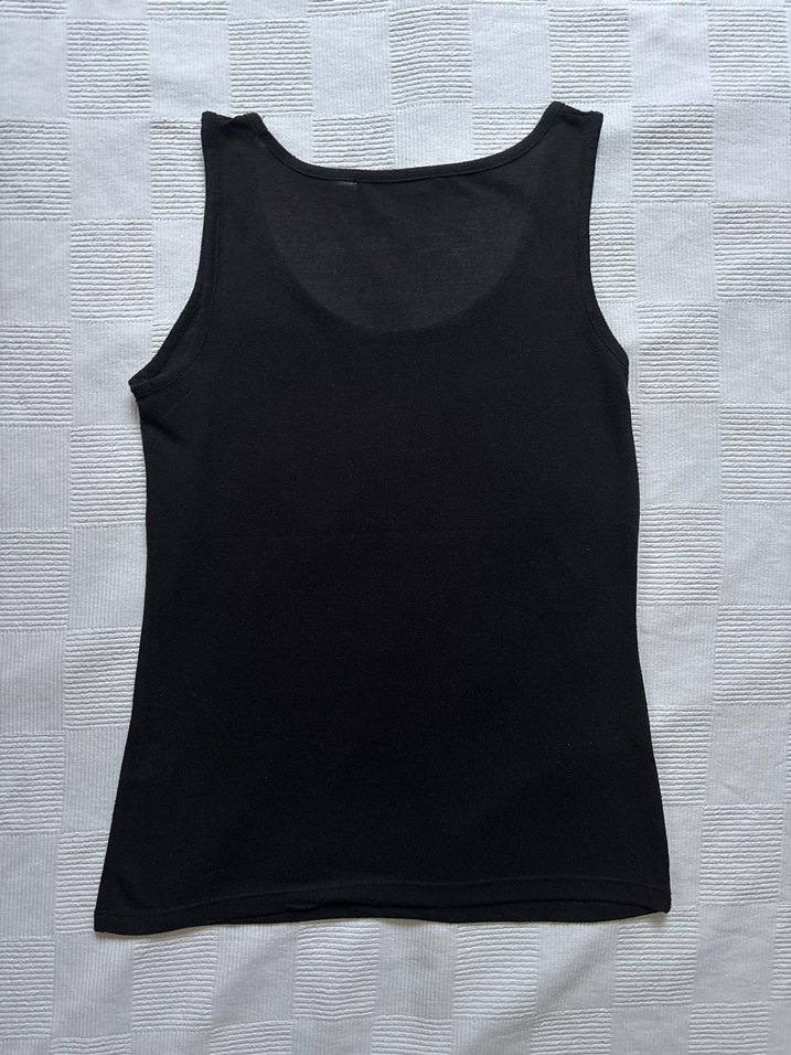 Salaş Siyah Baskılı Atlet/Bluz - Görsel 4