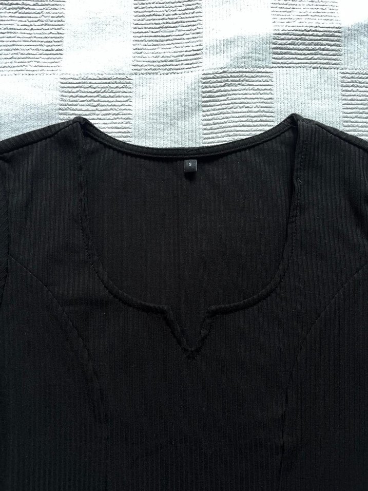 Yaka Detaylı Fitted Fitilli Esnek Bluz/Crop - Görsel 2