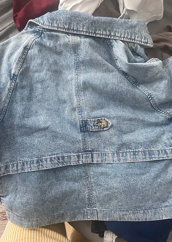 Düğmeli Mavi Kadın Kot Ceket - Görsel 2