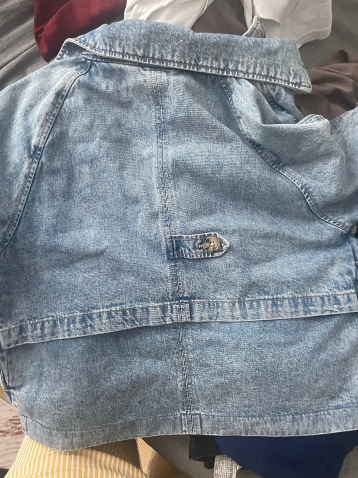 Düğmeli Mavi Kadın Kot Ceket - Görsel 2