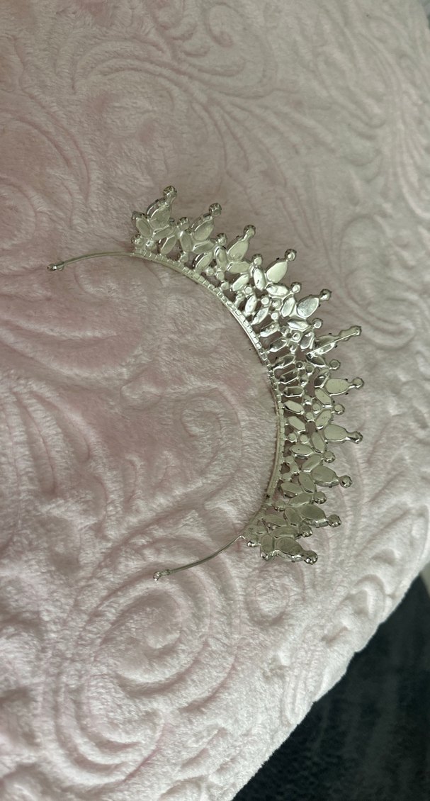 Beyaz Işıltılı Gelin Tacı ve Küpe Seti - Görsel 3