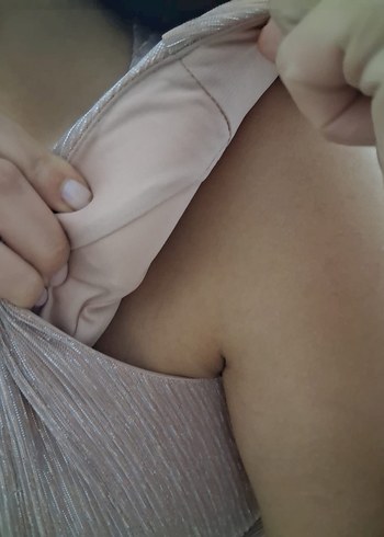 Pembe Drapeli V Yaka Uzun Abiye Elbise vatkalı - Görsel 4