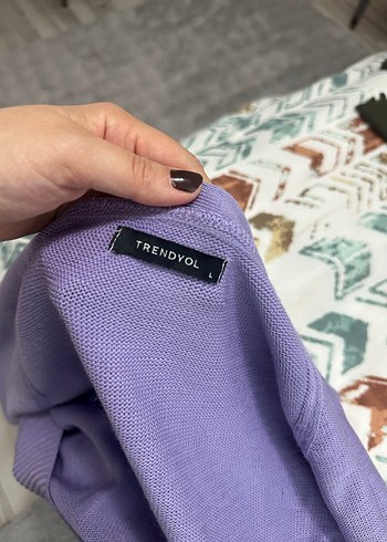 Düğmeli Mor Midi Örgü Hırka açıklamayı okuyun! - Görsel 4