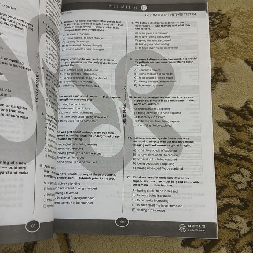 Deniz pınar yayıncılık Grammar Question Bank - 12 Konu,1040 Soru - Görsel 2