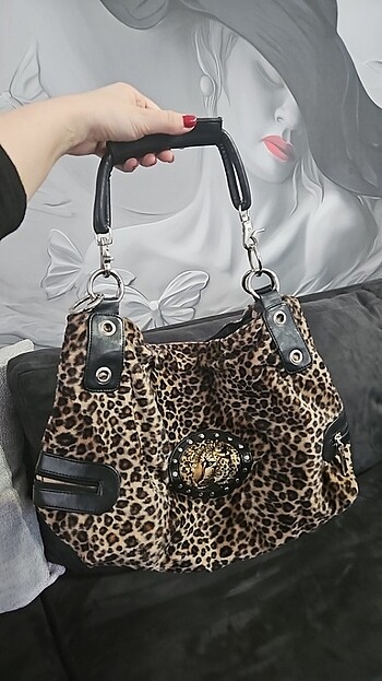 American Vintage Leopar stiletto canta