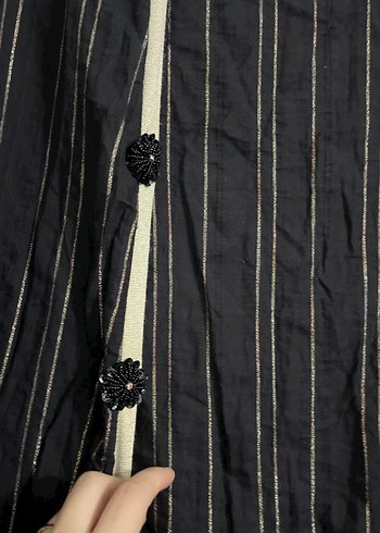 Siyah Uzun Kadın Bohem Kimono - Görsel 3