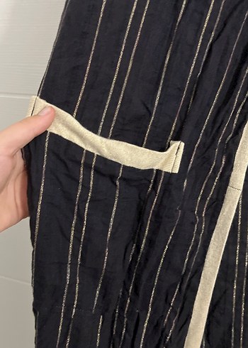 Siyah Uzun Kadın Bohem Kimono - Görsel 4