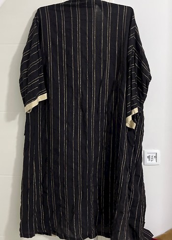 Siyah Uzun Kadın Bohem Kimono - Görsel 6