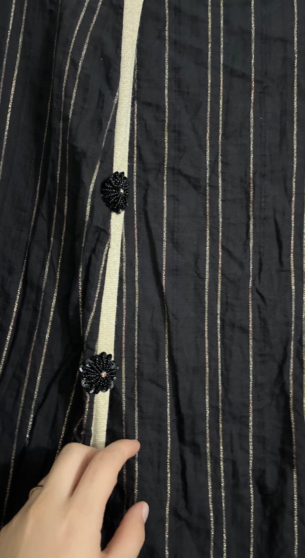 Siyah Uzun Kadın Bohem Kimono - Görsel 3