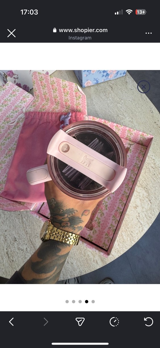 Stanley LoveShackFancy 1.18LT Pink Flower (Full Set) - Görsel 3