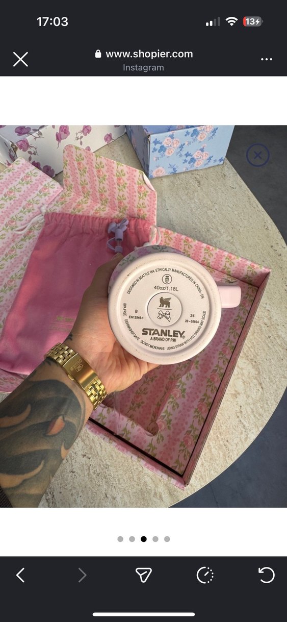 Stanley LoveShackFancy 1.18LT Pink Flower (Full Set) - Görsel 4