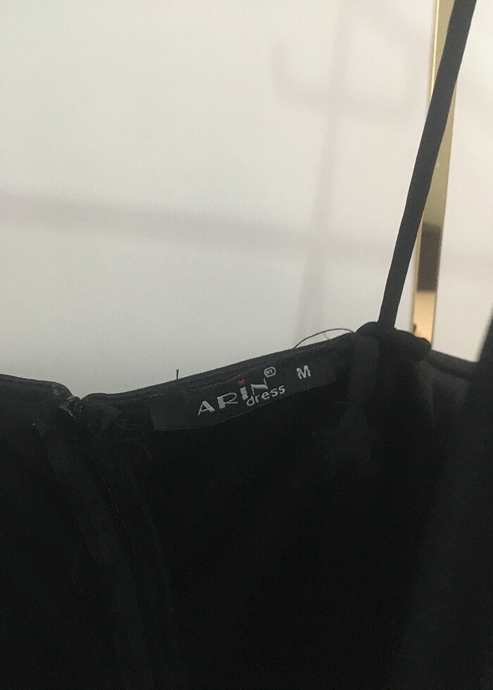 Siyah saten elbise - Görsel 3