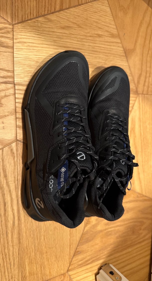 Ecco Marka goretex Siyah Sokak Stili Erkek Ayakkabı Bağcıkları - Görsel 4