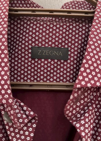 Zegna marka 40 bedenBordo Erkek Uzun Kollu Düğmeli Gömlek - Görsel 2