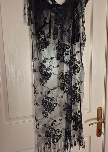 Lacivert Nakışlı Bohem şal - Görsel 3