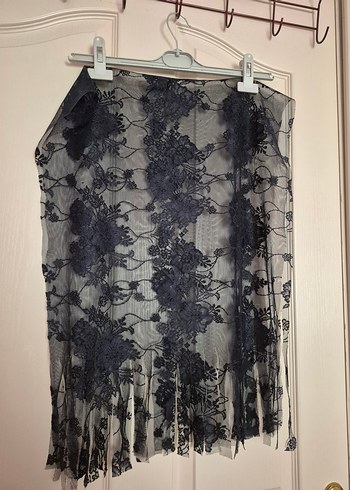 Lacivert Nakışlı Bohem şal - Görsel 7