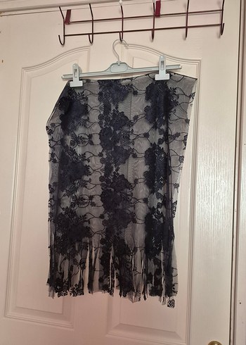 Lacivert Nakışlı Bohem şal - Görsel 8