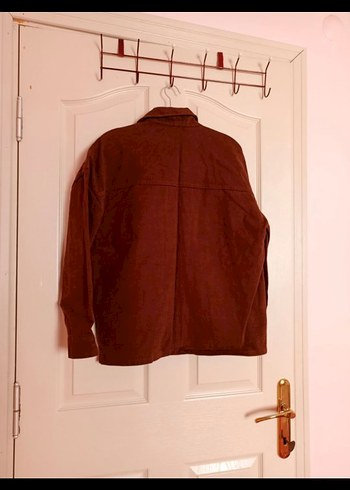 Kahverengi Kadife Düğmeli Kadın Gömlek KOT - Görsel 7