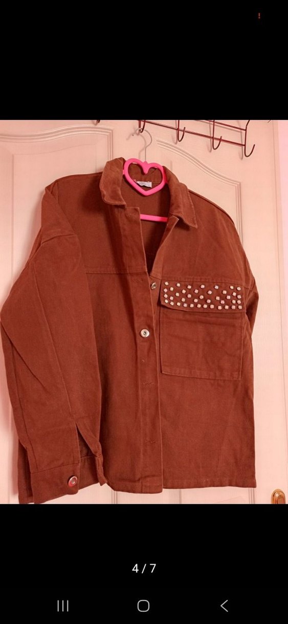 Kahverengi Kadife Düğmeli Kadın Gömlek KOT - Görsel 4