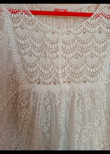 Dantel İşlemeli Beyaz Bohem Kadın Bluz - Görsel 3