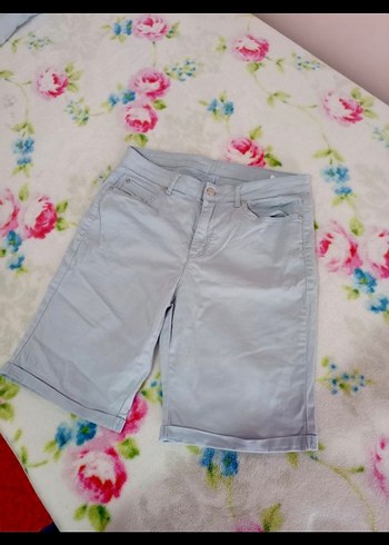 Gri Loose Fit Kadın Bermuda Şort - Görsel 2