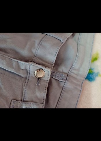 Gri Loose Fit Kadın Bermuda Şort - Görsel 5