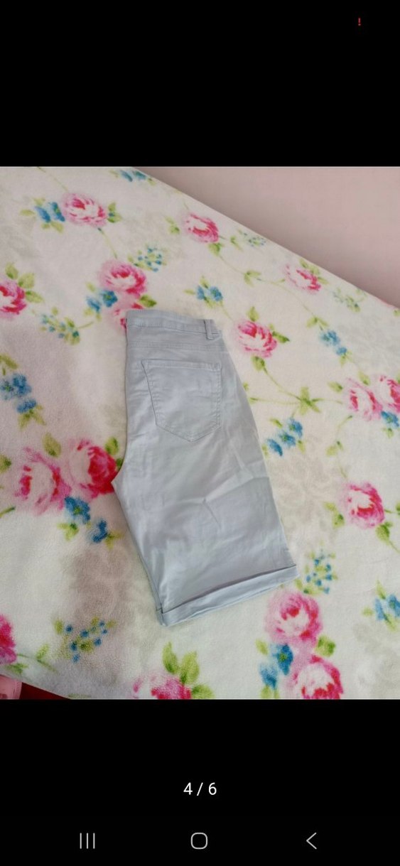 Gri Loose Fit Kadın Bermuda Şort - Görsel 3