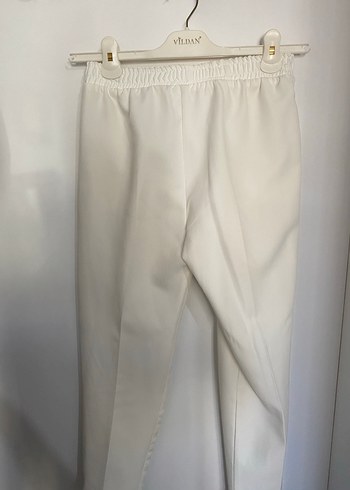 Beyaz Kadın Regular Fit Kumaş Pantolon - Görsel 2