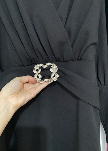 Siyah Uzun Kollu abiye - Görsel 2