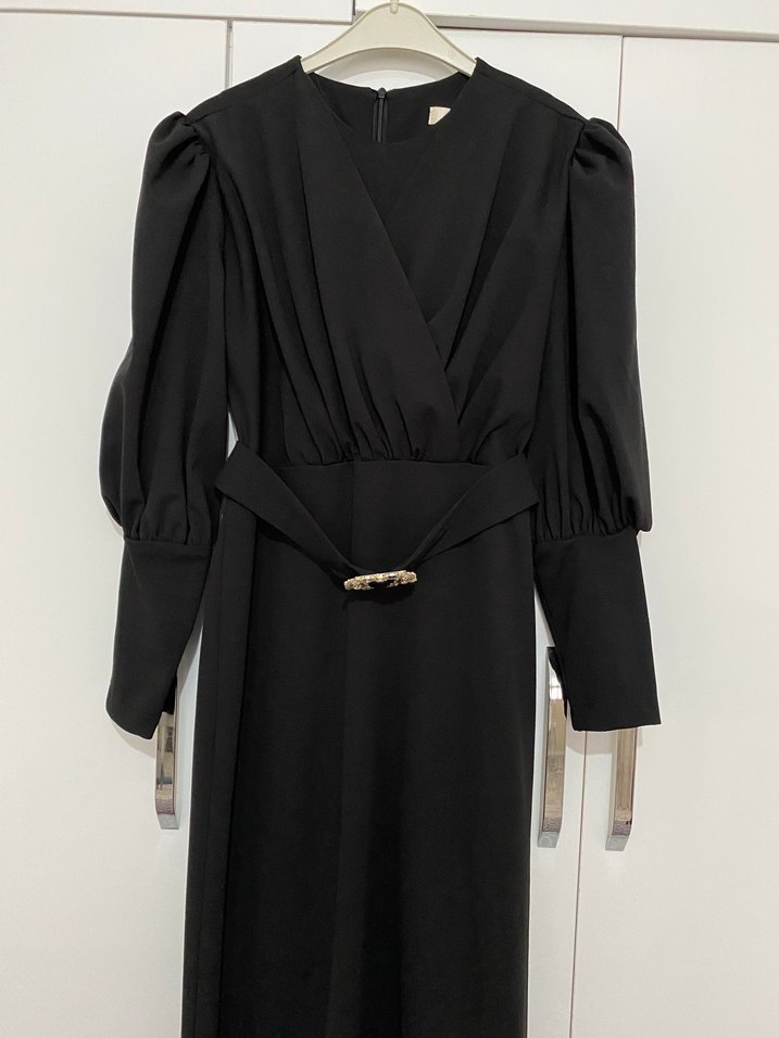 Siyah Uzun Kollu abiye - Görsel 4