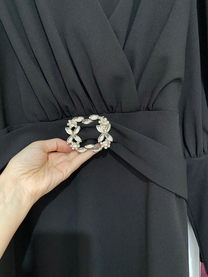 Siyah Uzun Kollu abiye - Görsel 2