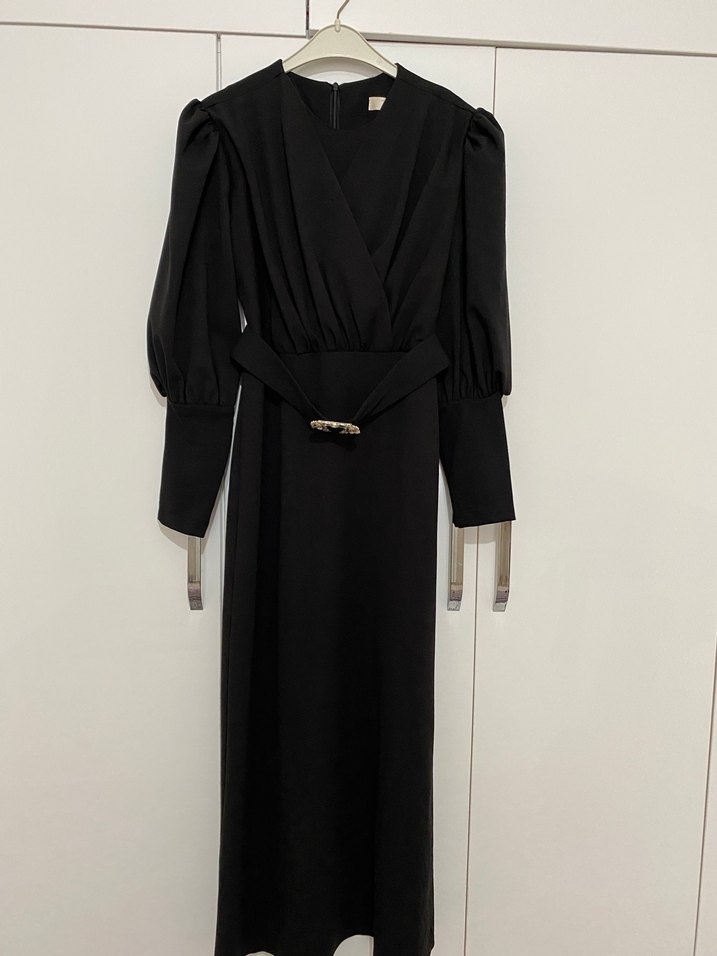 Siyah Uzun Kollu abiye - Görsel 3