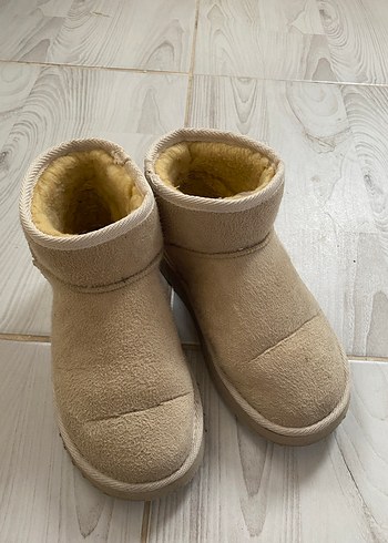 Bej Süet Kemerli Kadın Günlük Dolgu Topuk Bot - Görsel 5