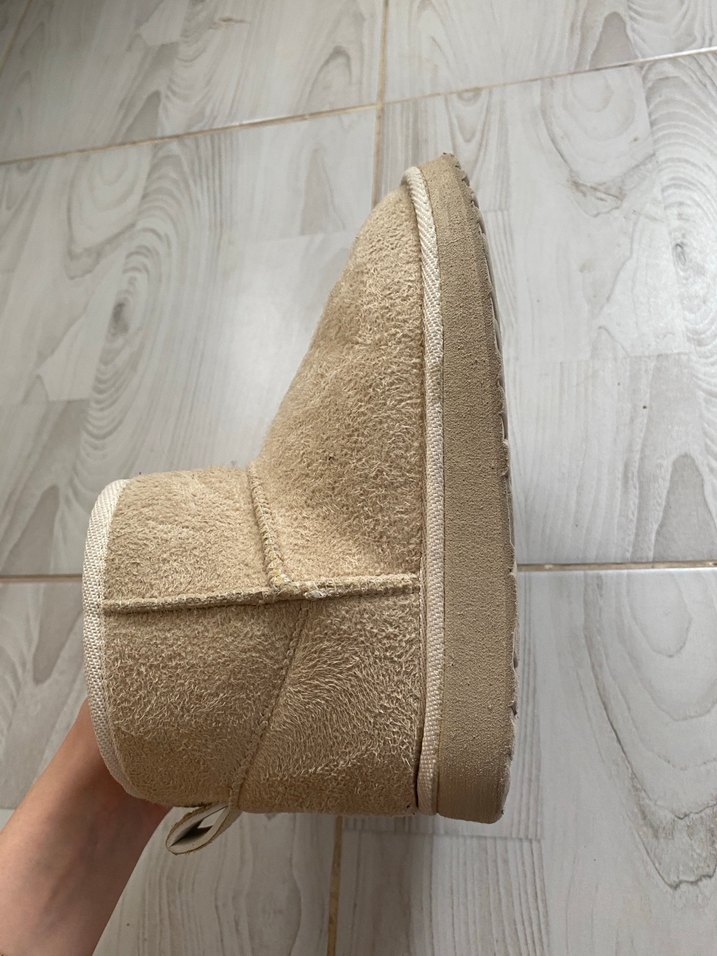 Bej Süet Kemerli Kadın Günlük Dolgu Topuk Bot - Görsel 3