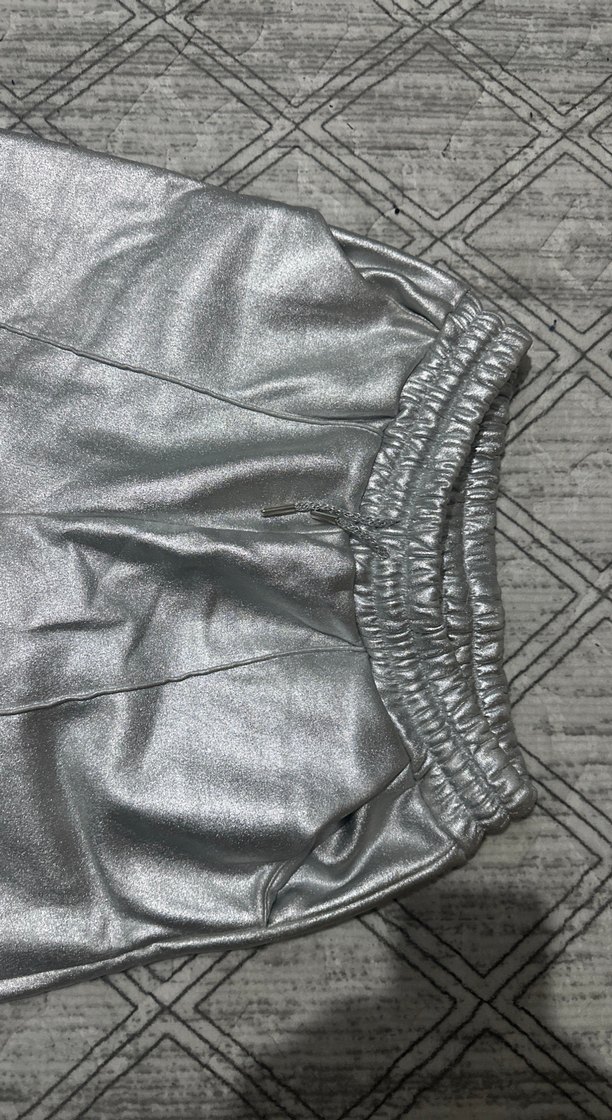 Gri Metalik Salaş Kadın Pantolon - Görsel 2