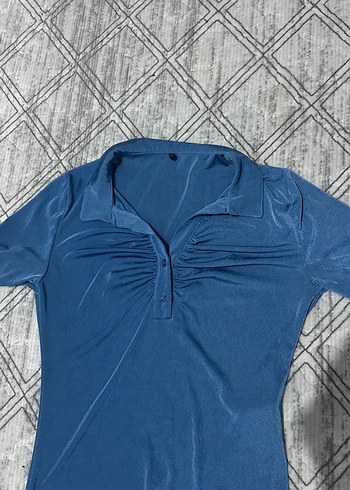 Mavi Kısa Kollu Atletik Bluz - Görsel 2