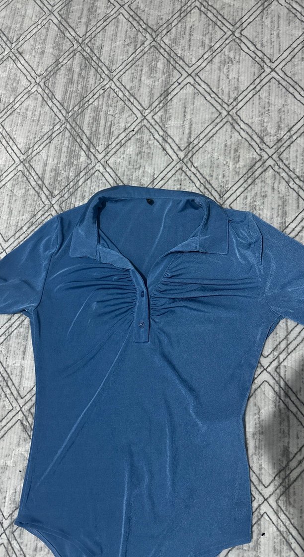 Mavi Kısa Kollu Atletik Bluz - Görsel 2